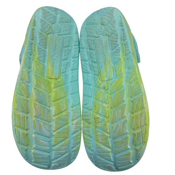 Rugged Shark Tie-die Green EVA Clogs Women’s Size 8 - Picture 7 of 9